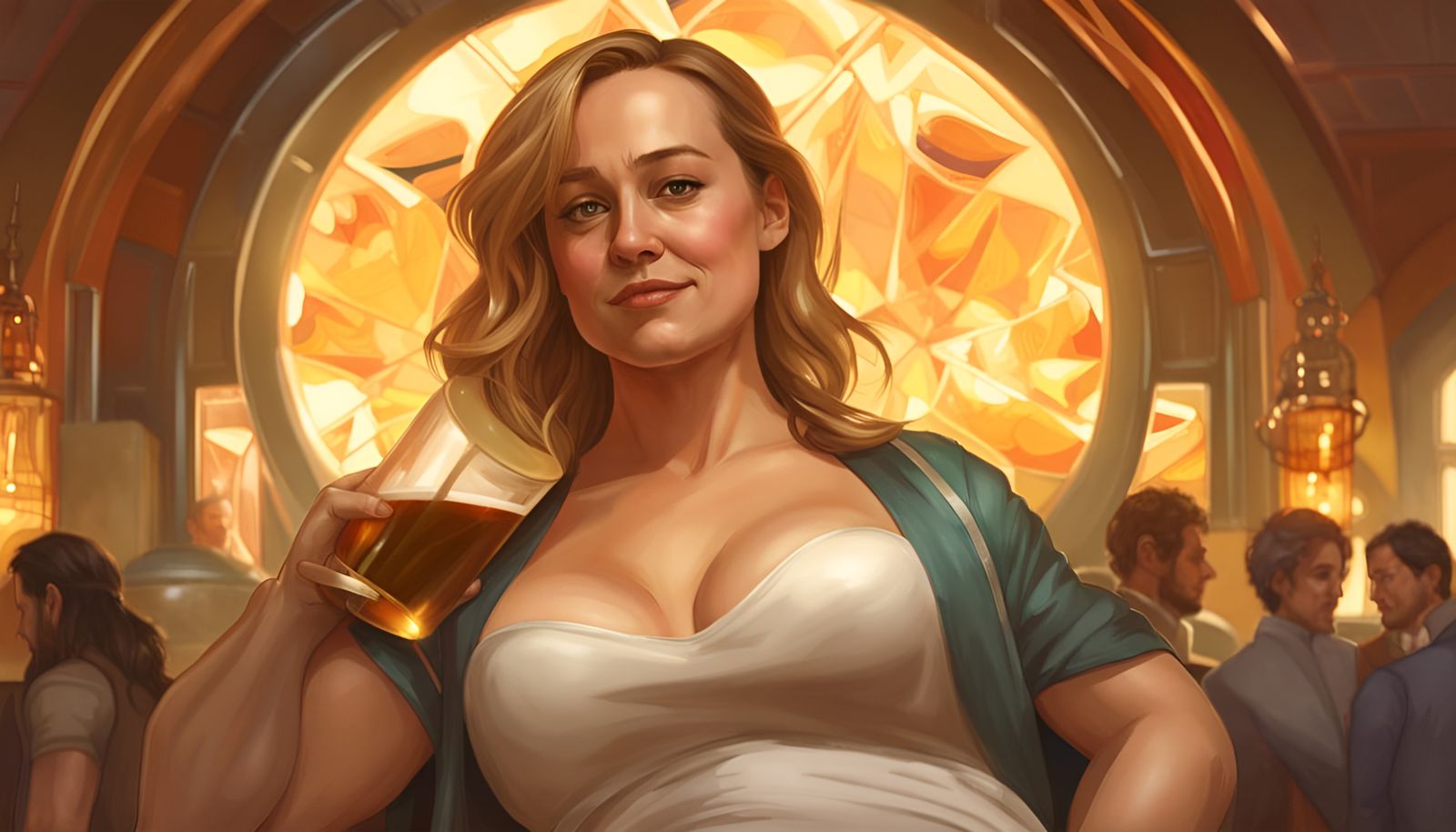 Realistic Portrait of Woman with Belly, Hyperdetailed Art