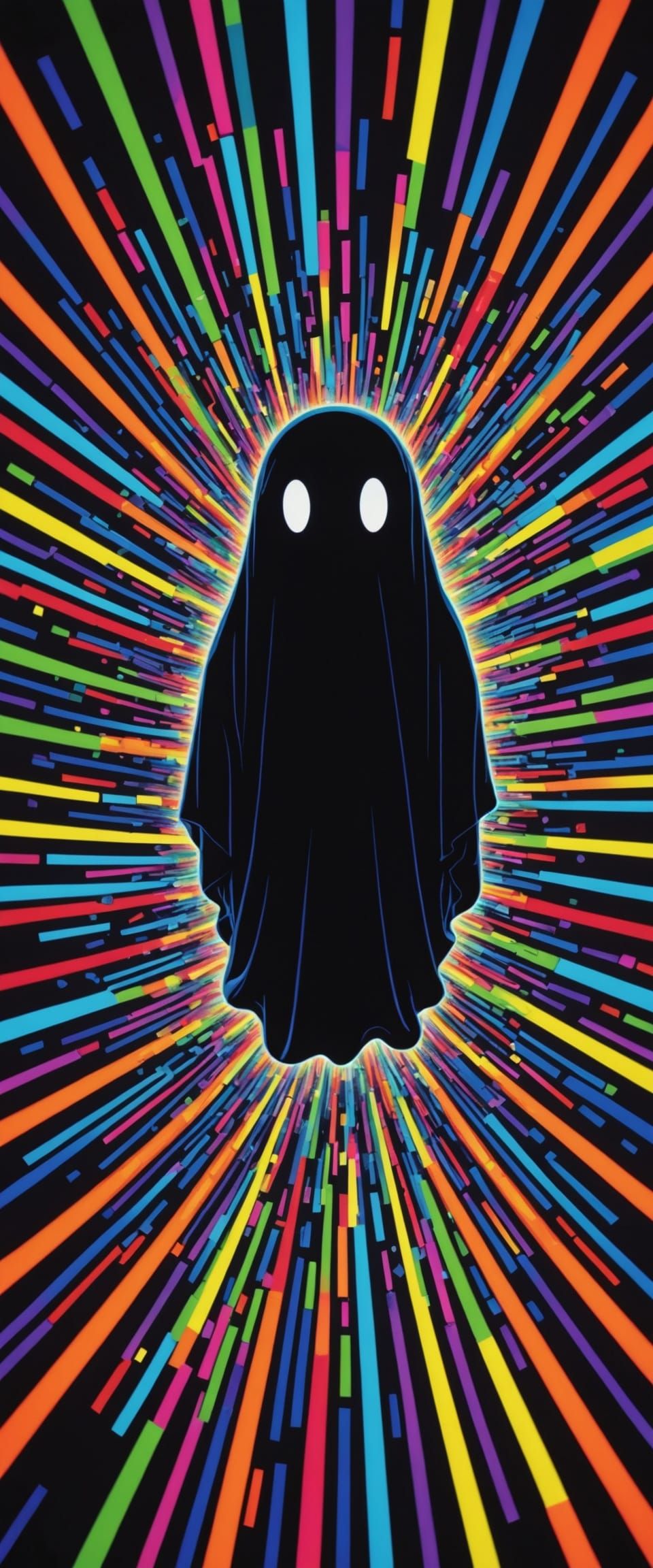 Fluorescent Ghost Amidst Vantablack Chaos