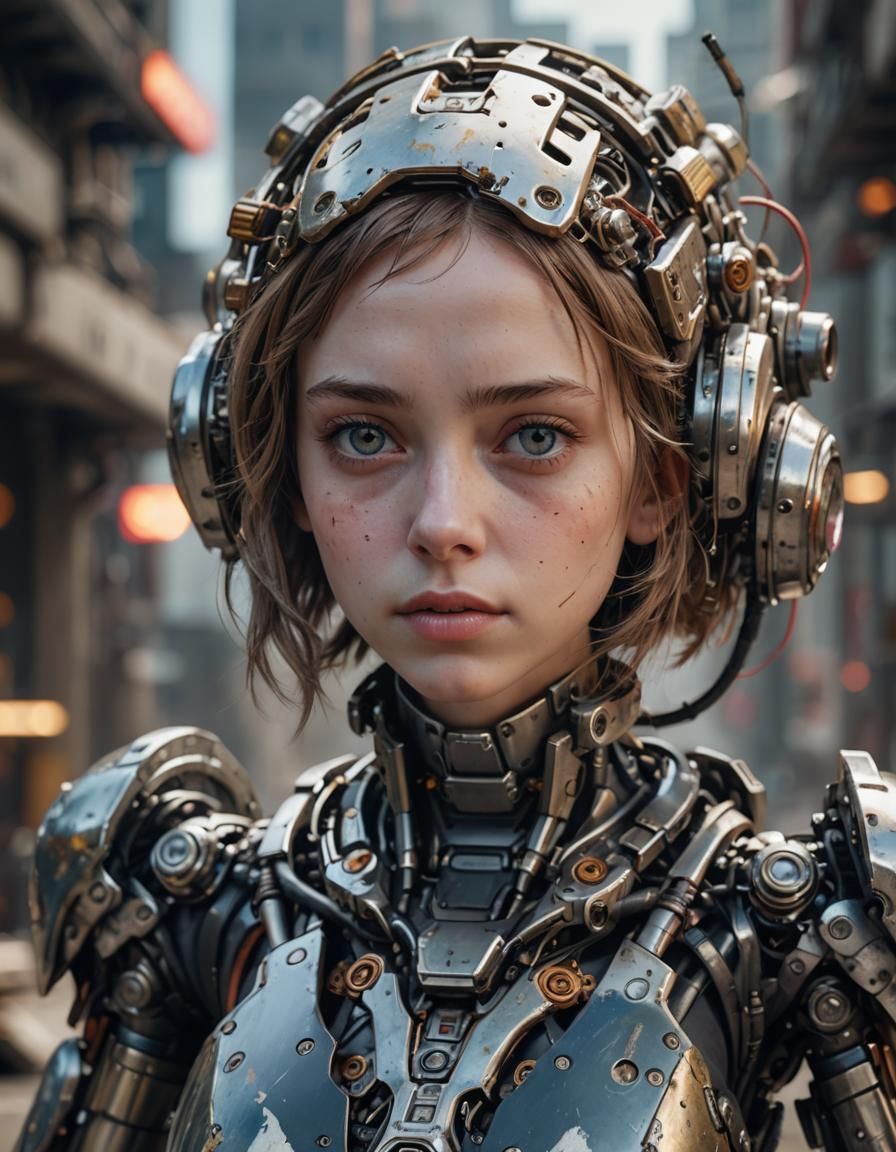 Post-Apocalyptic Android Portrait in 8K Resolution