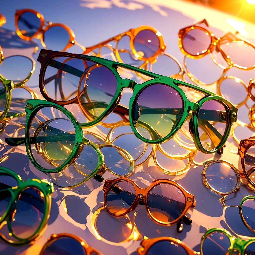 Cooling Glasses Dancing on Sunset: Detailed Matte Painting