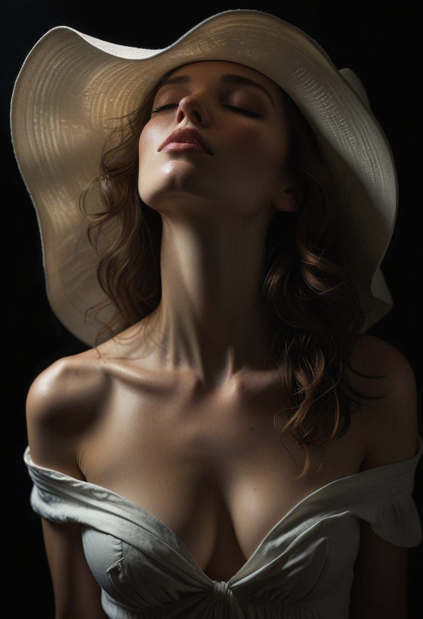 Rembrandt-Style Portrait: Woman in Dramatic Light