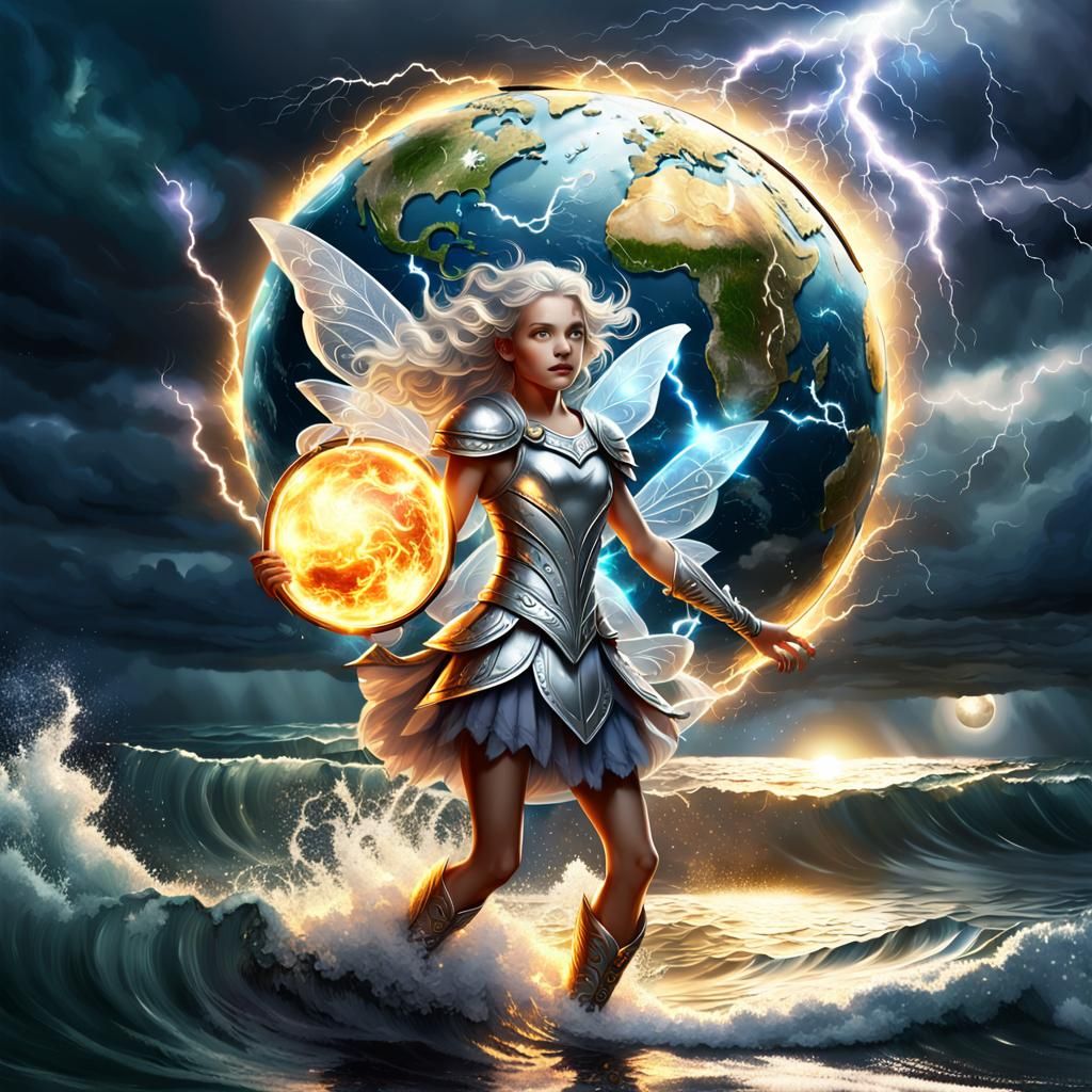 Fairy Protects Earth From Storm