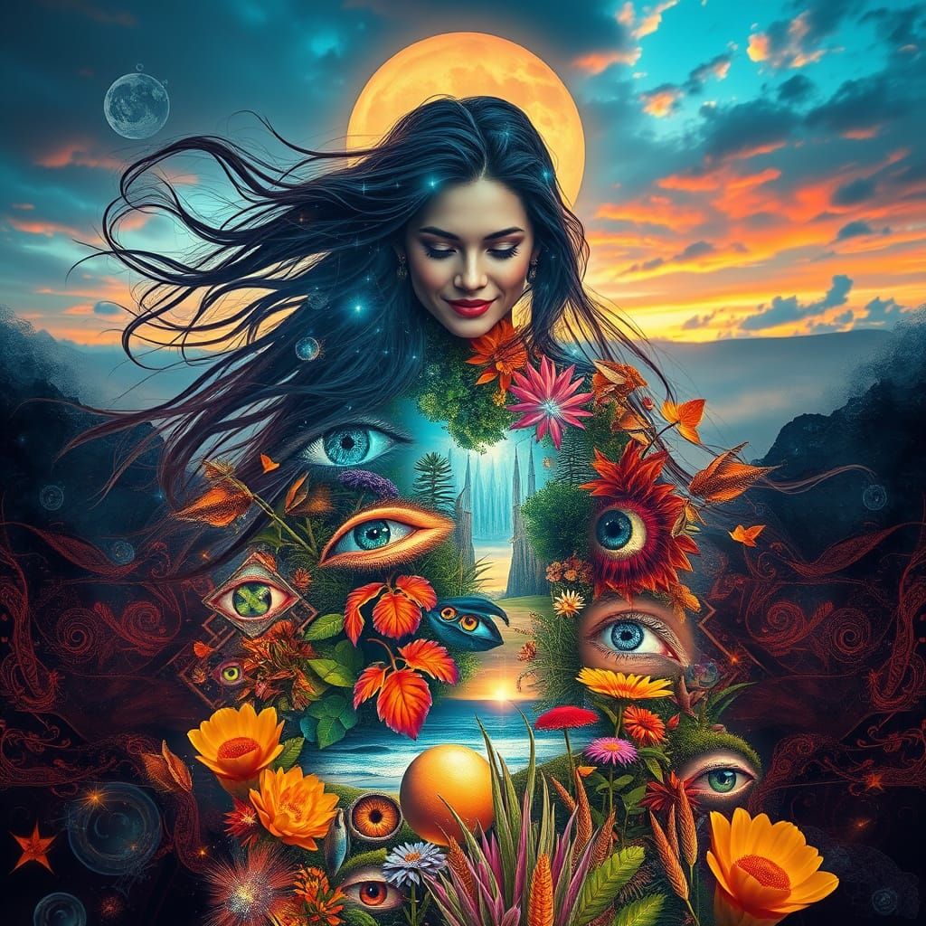 Digital Artwork of Gratitude and Mystical Worlds in 8K Resol...