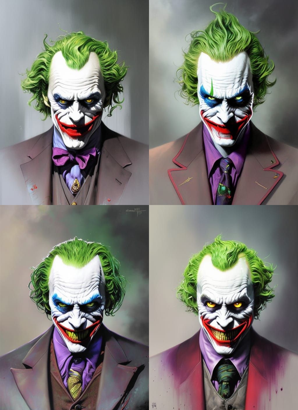 Crayon Caricature of Joker-like Character