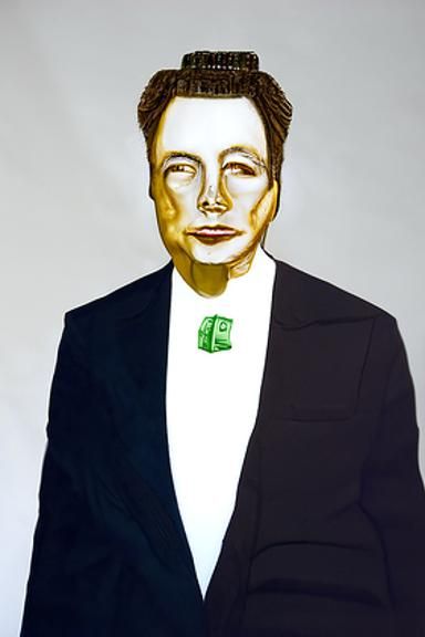 Elon Musk Pop Art Portrait in Warhol Style