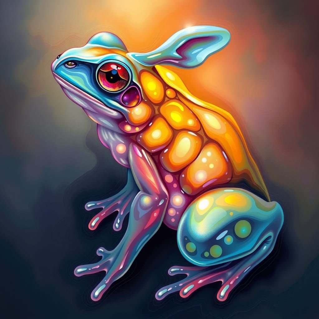 Ethereal Dream Creature Unites Frog and Rabbit in Psychedeli...