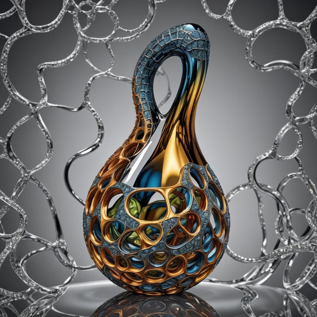 Hyperrealistic Klein Bottle with Intricate Details
