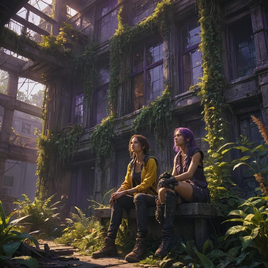 Post-Apocalyptic Women in Overgrown Ruins