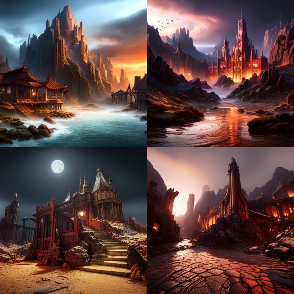 Detailed Matte Painting of Hell in Unreal Engine