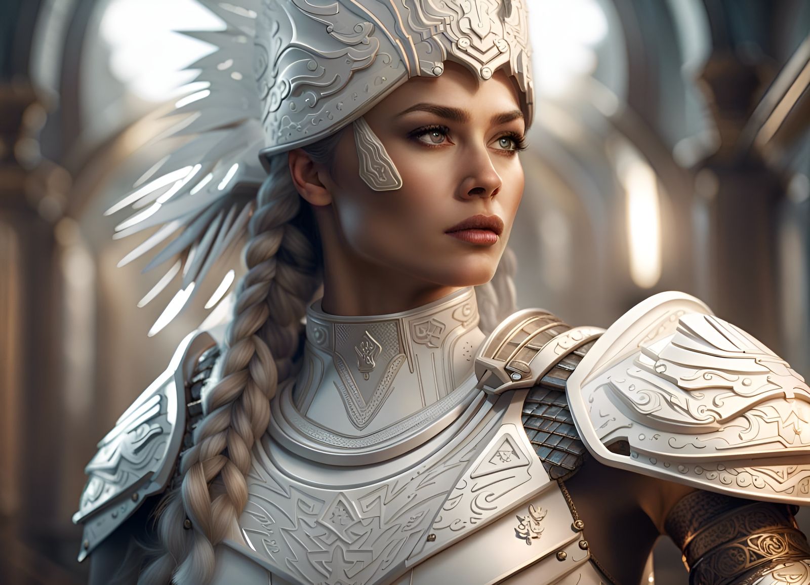 Benalish Hero Female Warrior in Digital Art