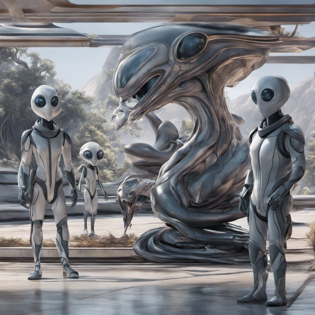 Alien Cartoon Characters in Surreal 3D Render