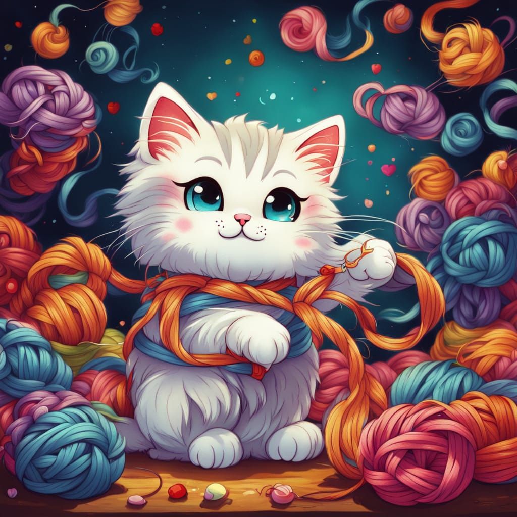 Chibi Fluffcat's Kawaii Yarn Adventure