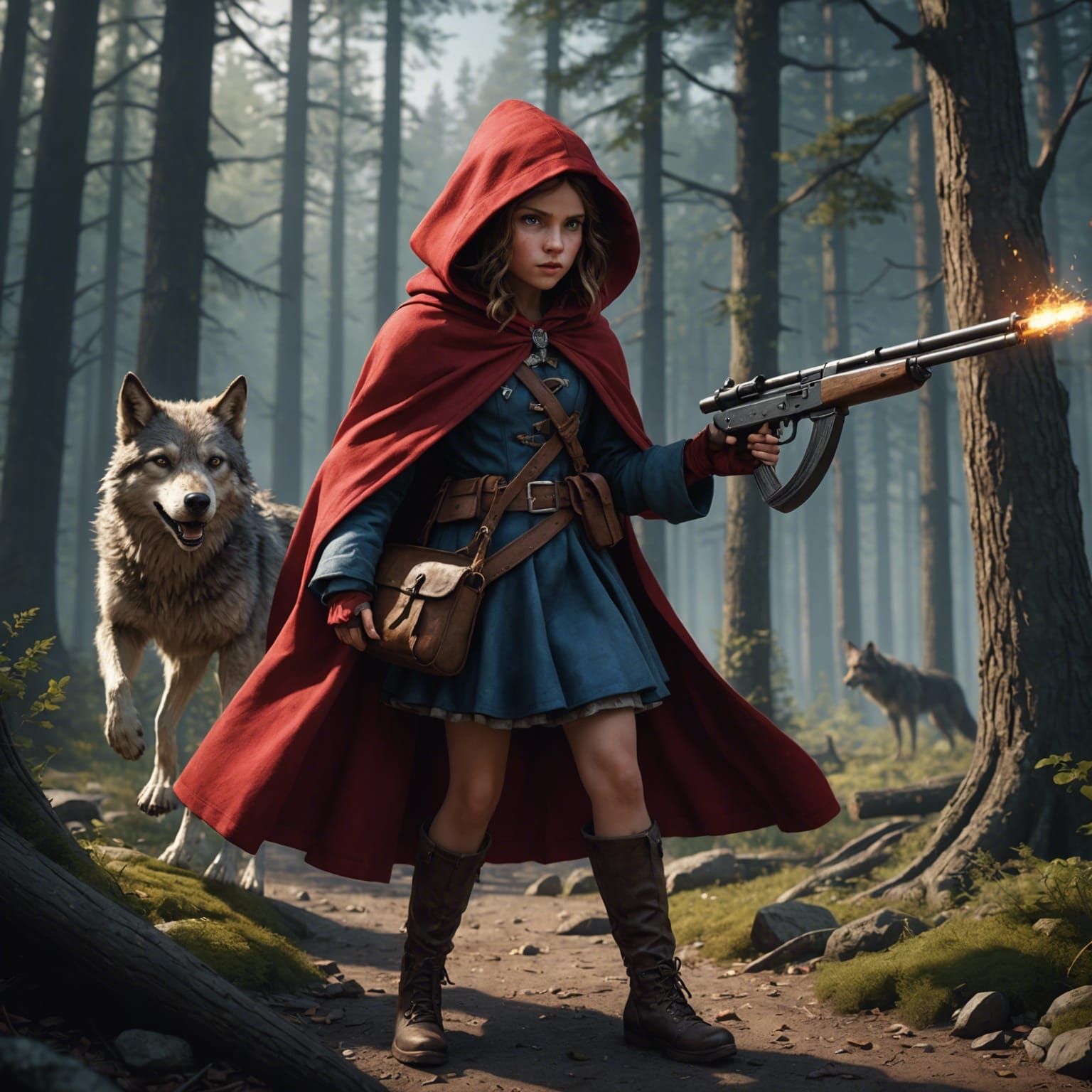 Little Red Riding Hood's Revenge: Detailed Matte Painting