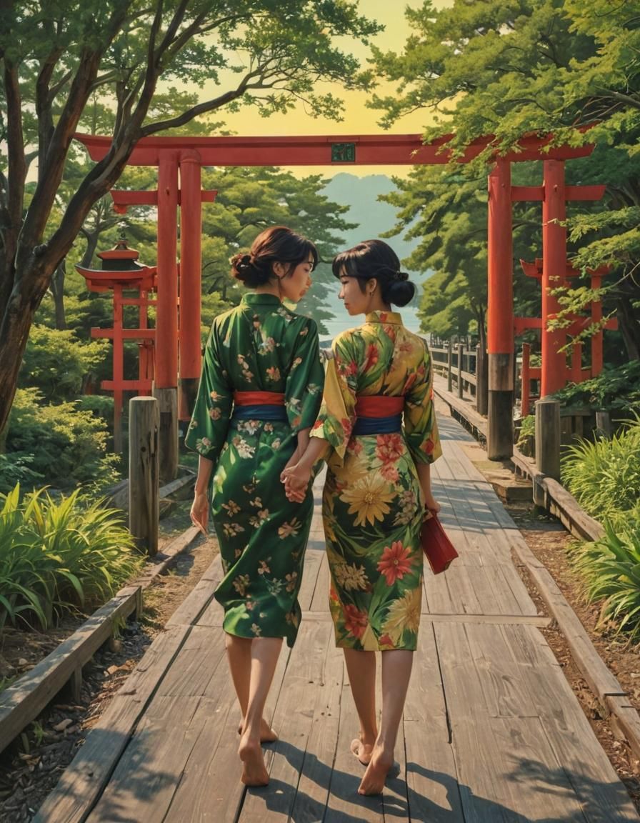 art by Takabatake Kasho, inspired by lesbian pulp noir fiction paperback cover collage, dynamic lighting dynamic motion,...