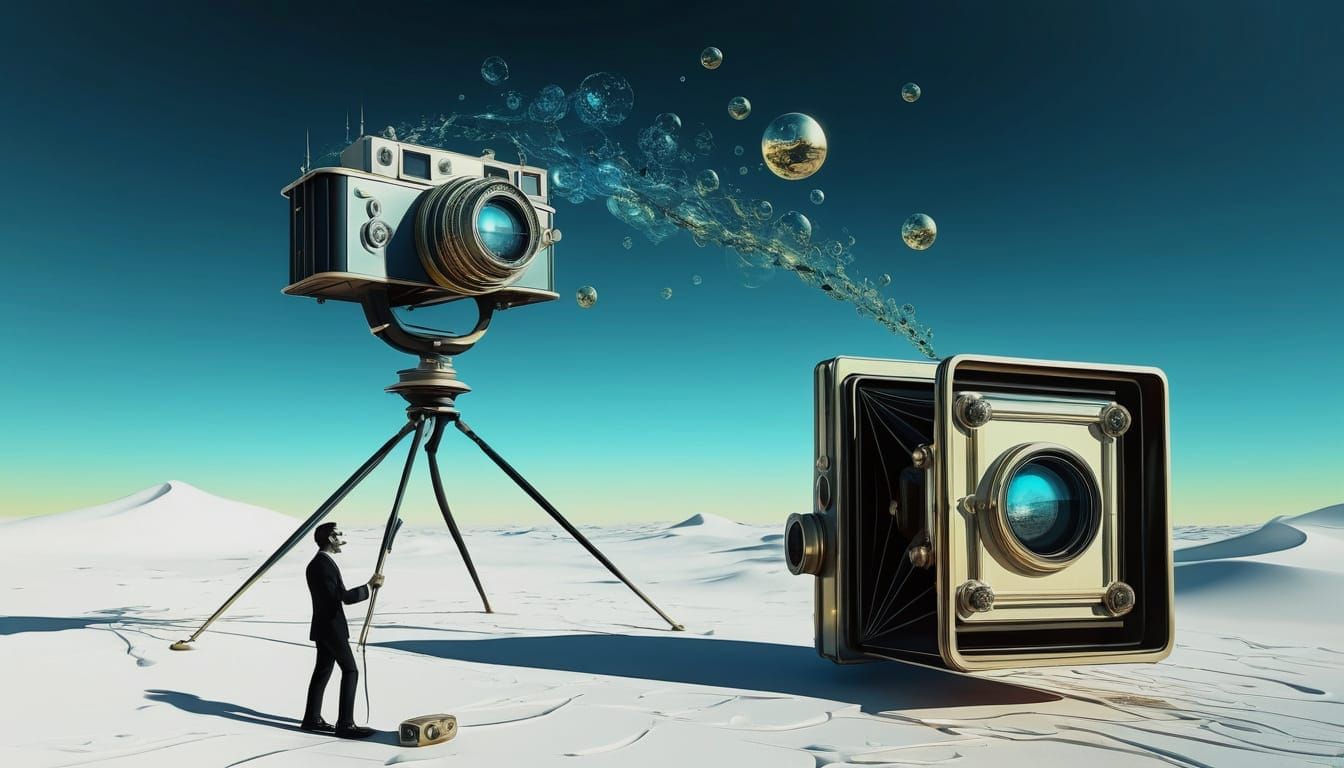 Vintage Camera Portal Captures Time Fragments