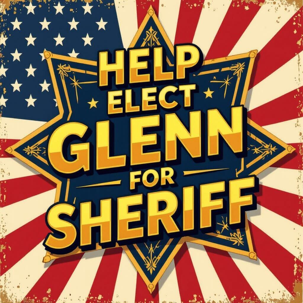 Elect Glenn: Patriotic Star Sign in Digital Art Style