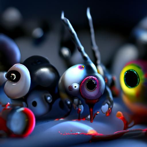 Eyeball Monsters in Space: A Digital Art Concept