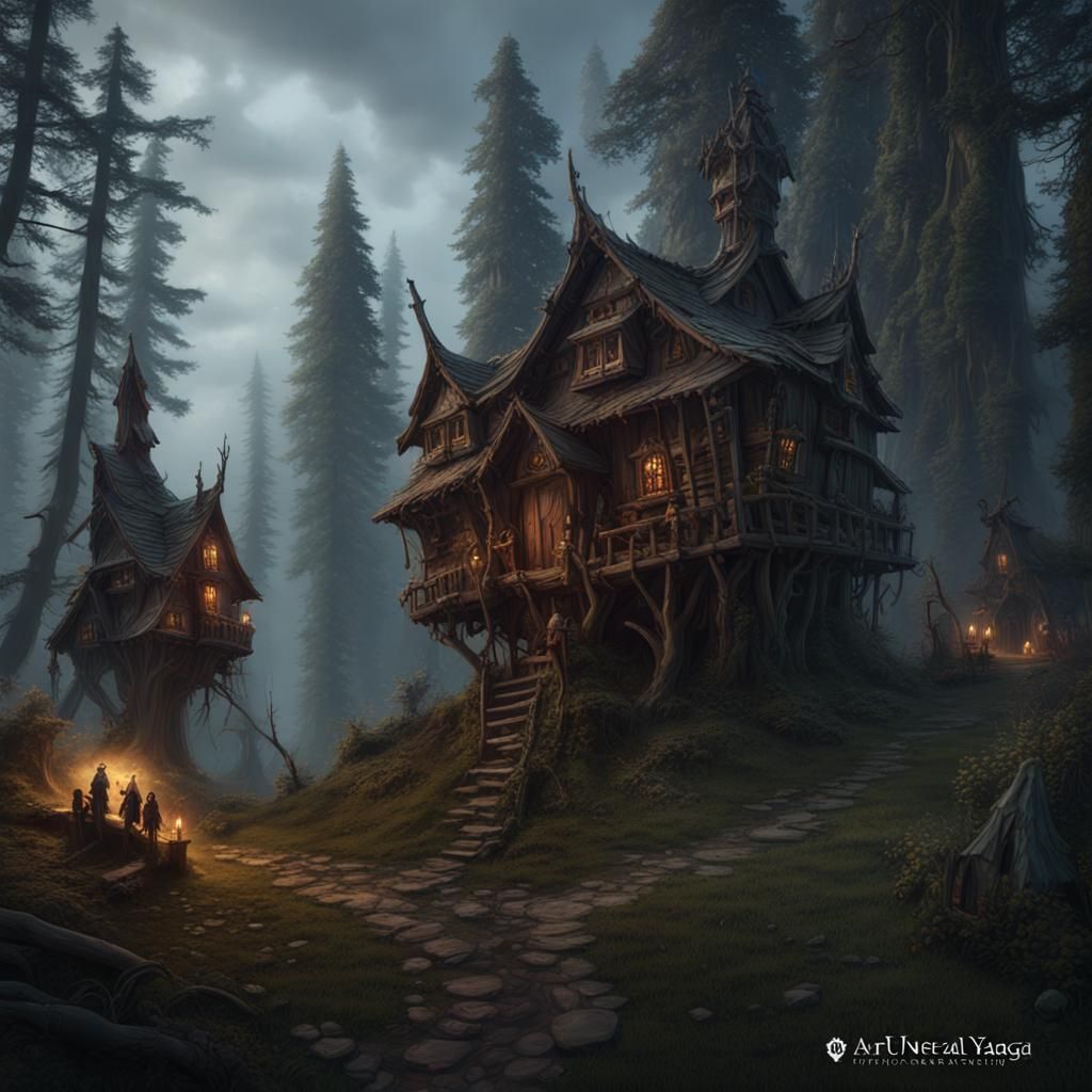 Baba Yaga's Sisters: A Detailed Matte Painting