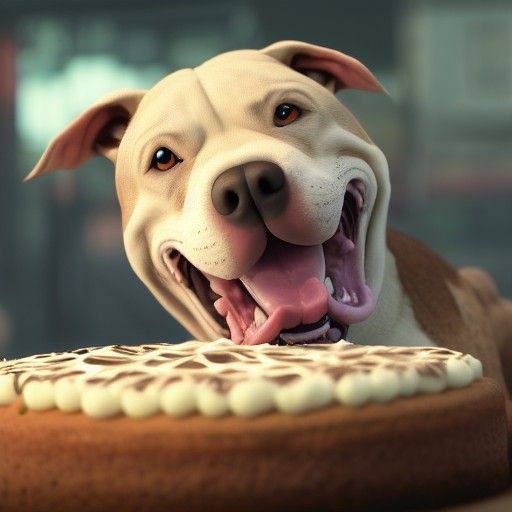 Muscular Pit Bull Dog Smiles: Ghibli Anime Visual