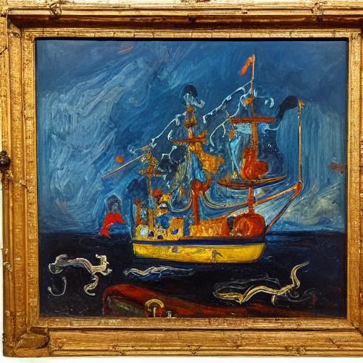 Crystal Ship with Crystal Mice and Rats