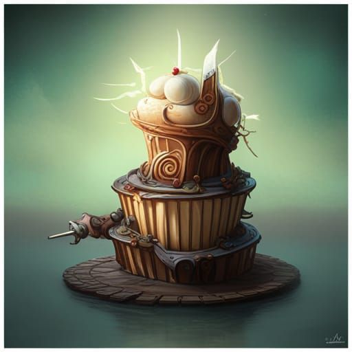 Dark Fantasy Cupcake Concept Art in 8k