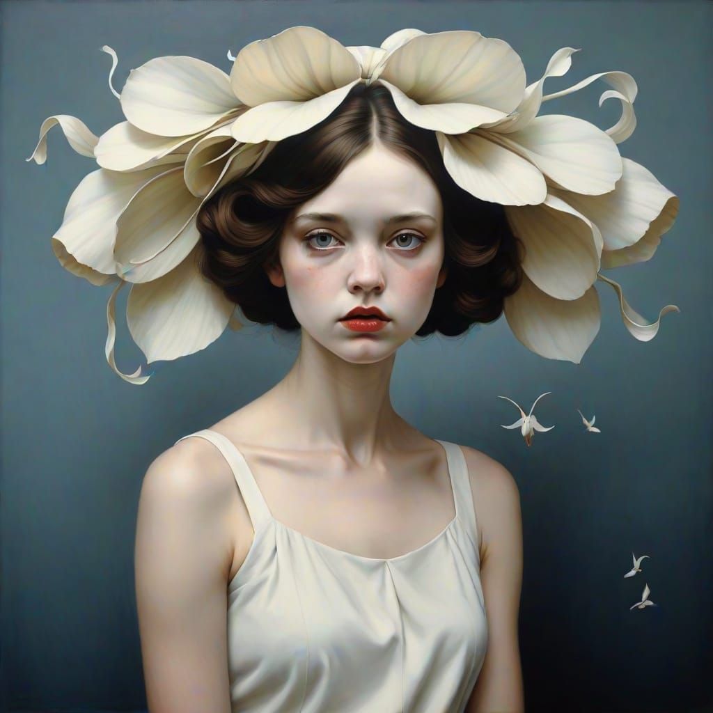 Surreal Portrait of a Young Woman in an Ethereal Atmosphere