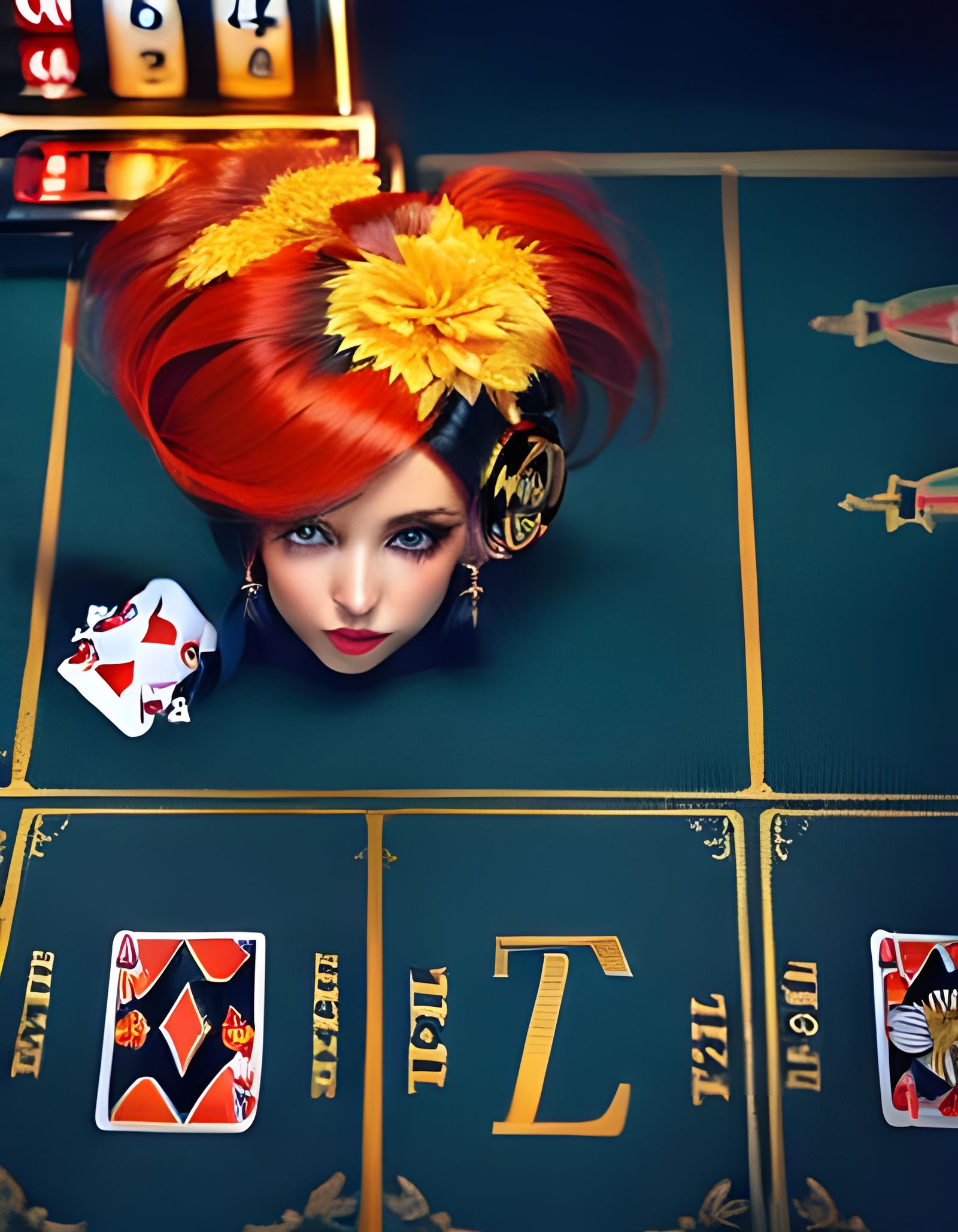 Art Deco Woman Portrait in Vibrant Colors