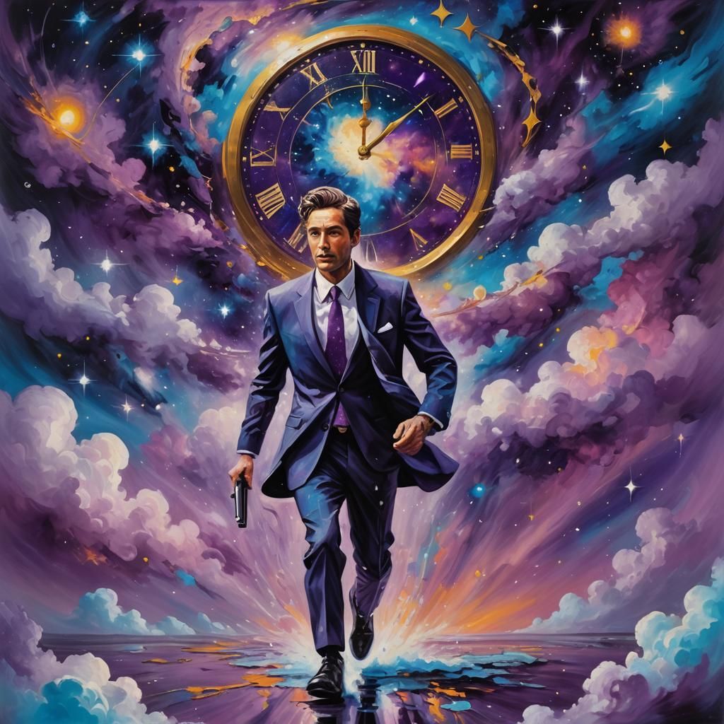 Cosmic Journey: A Surrealist Painting in the Style of Salvad...