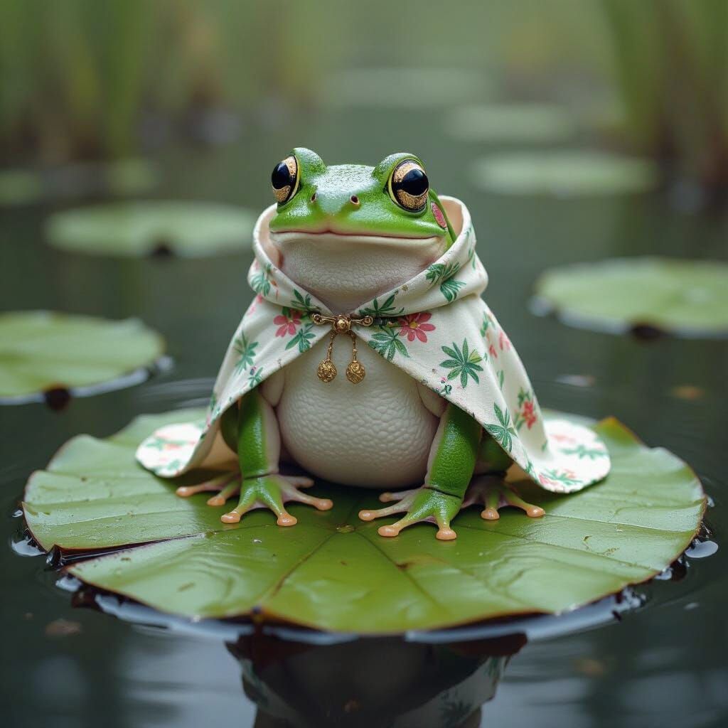 Whimsical Frog in Mystic Bog