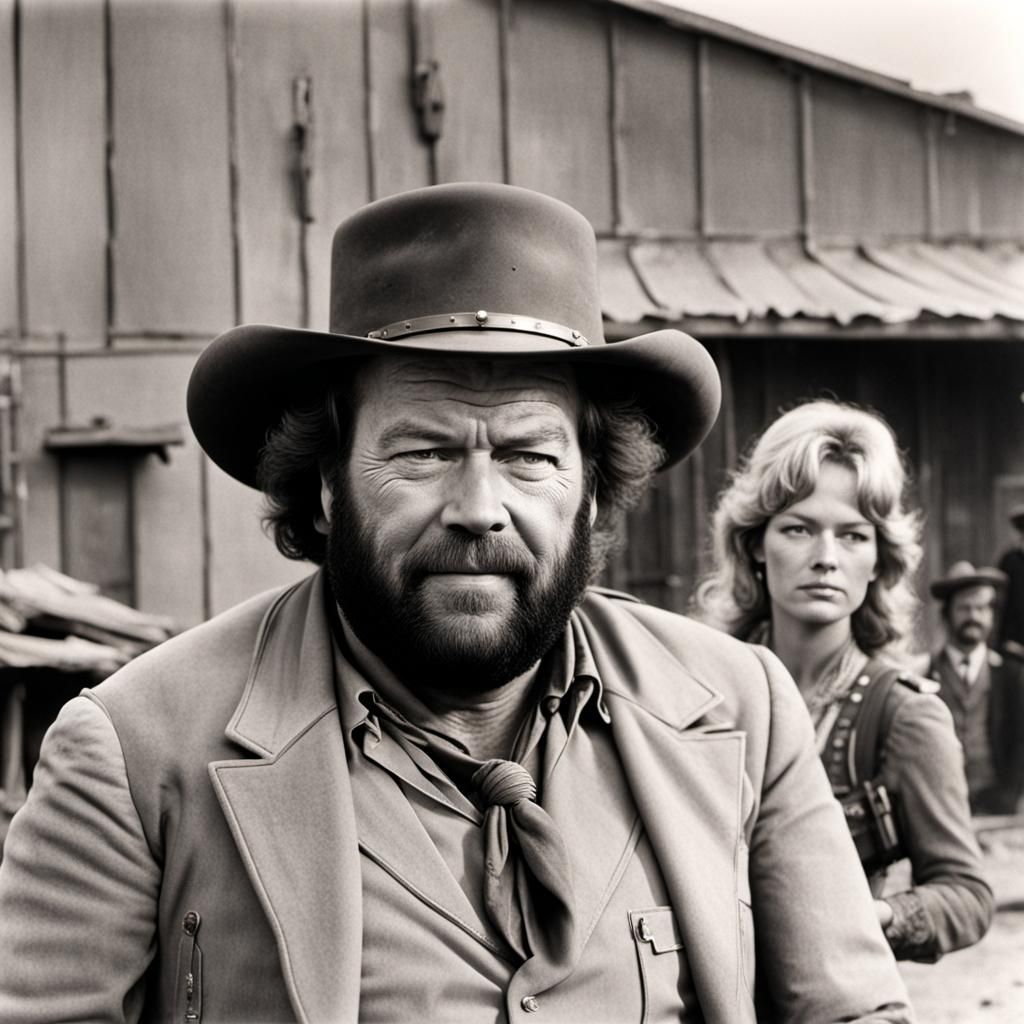 Wild West Scene in Ligne Claire Style