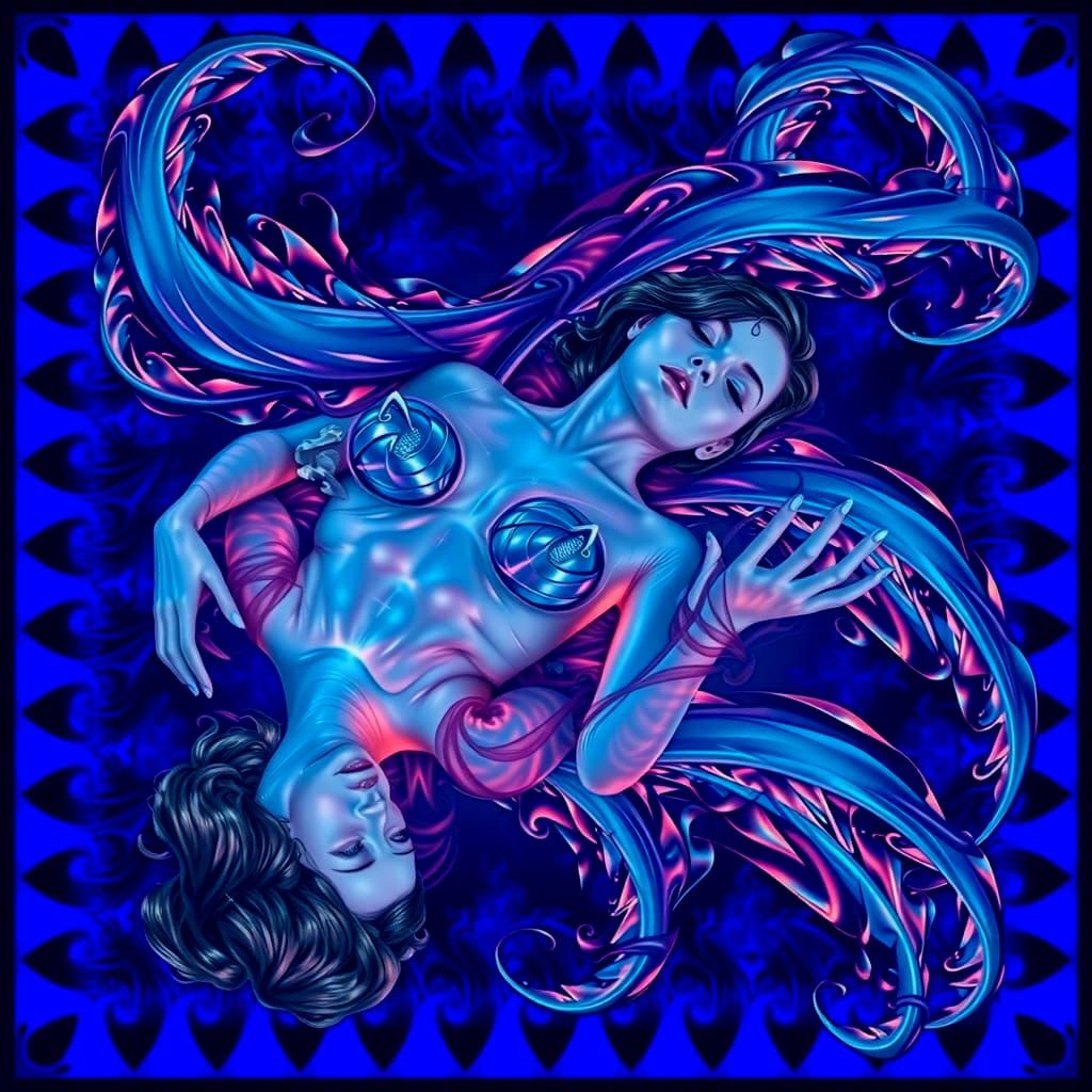 Ethereal Woman in Swirling Mists