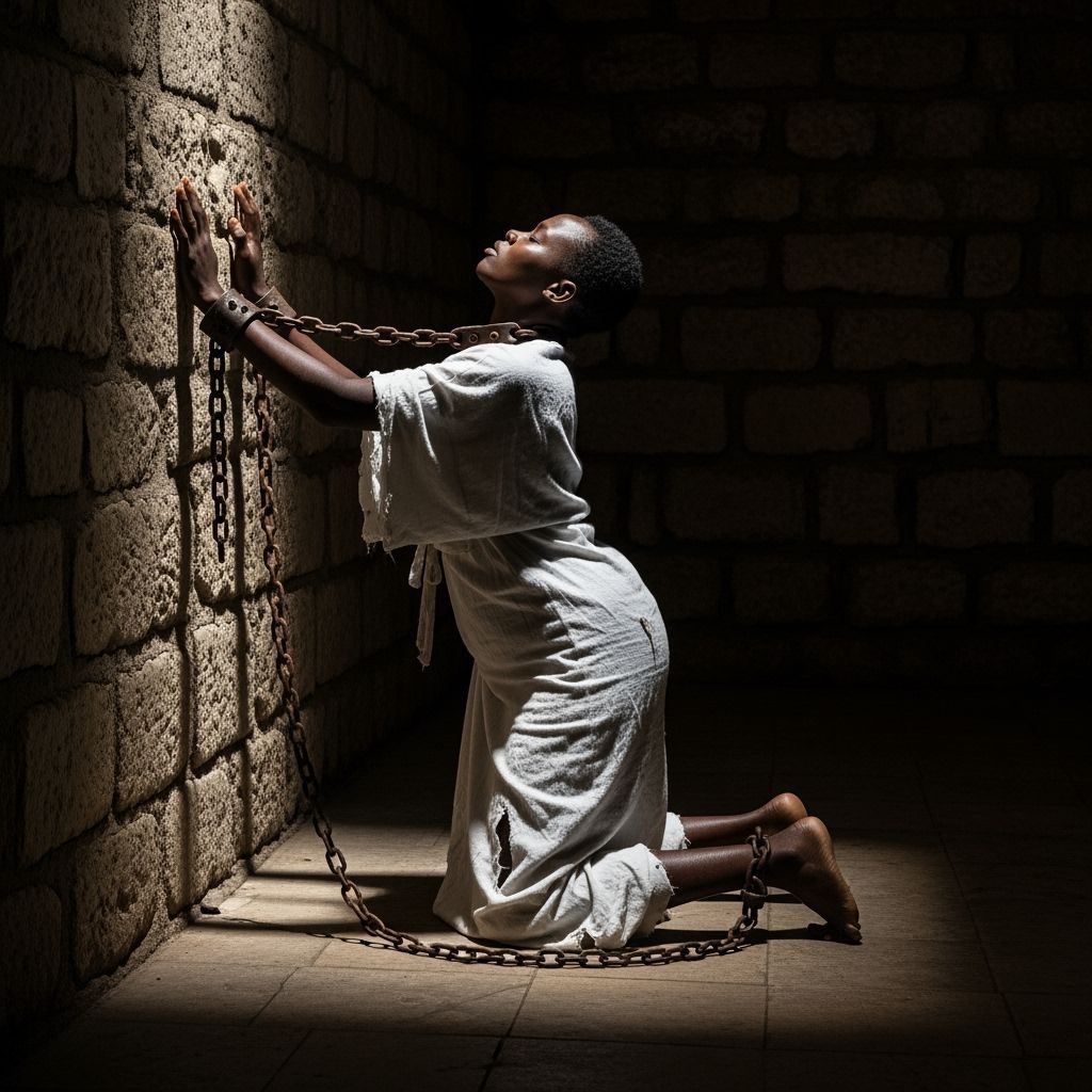 Desperate Struggle: African Woman in Chains