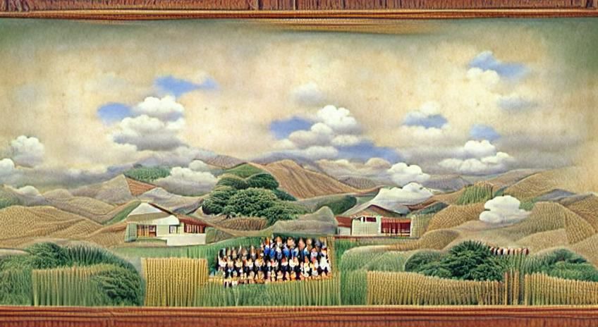 School Portrait Blending Manga with Oil Painting