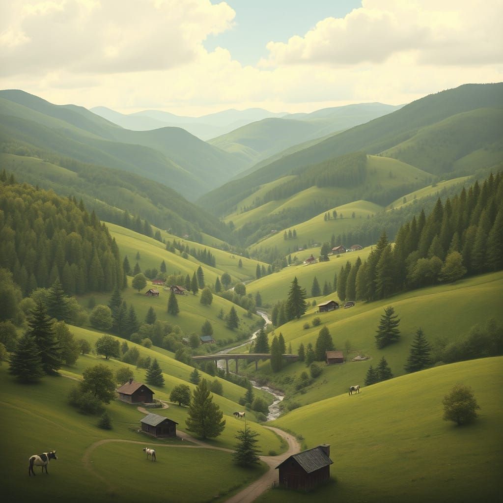 Idyllic Hillside Village in a Secluded Valley