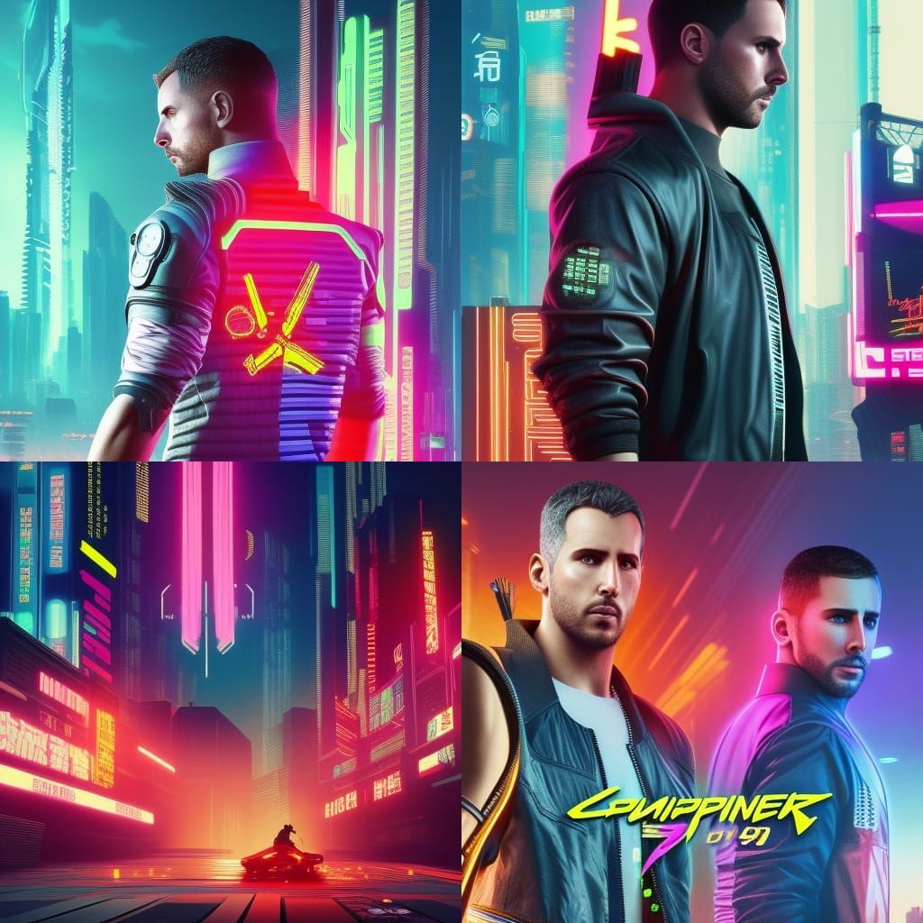 Cyberpunk Computer Screen in Neon Style