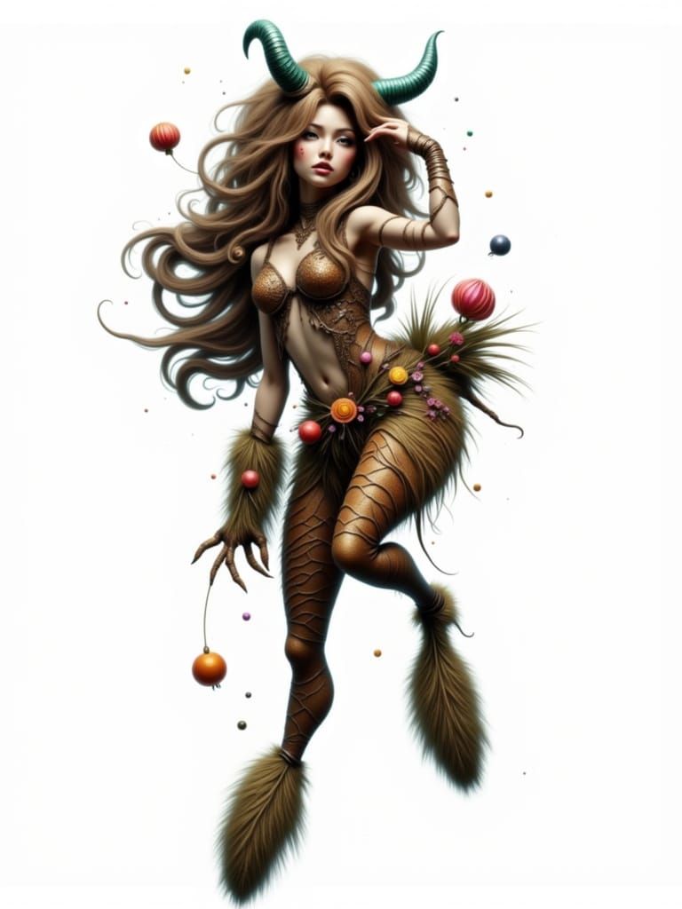 An ethereal female Satyr