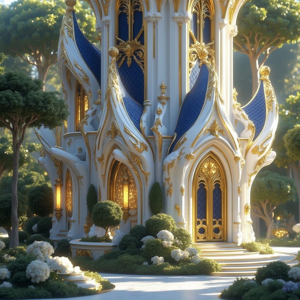 Intricate Porcelain Antique Model Houses in Realistic Style