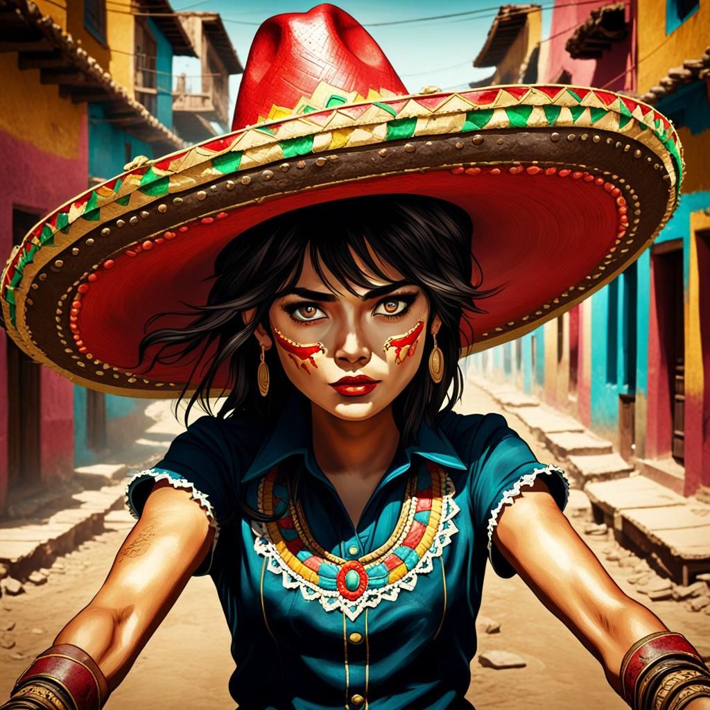 Sombrero with Bullet Hole: A Colorful Fantasy