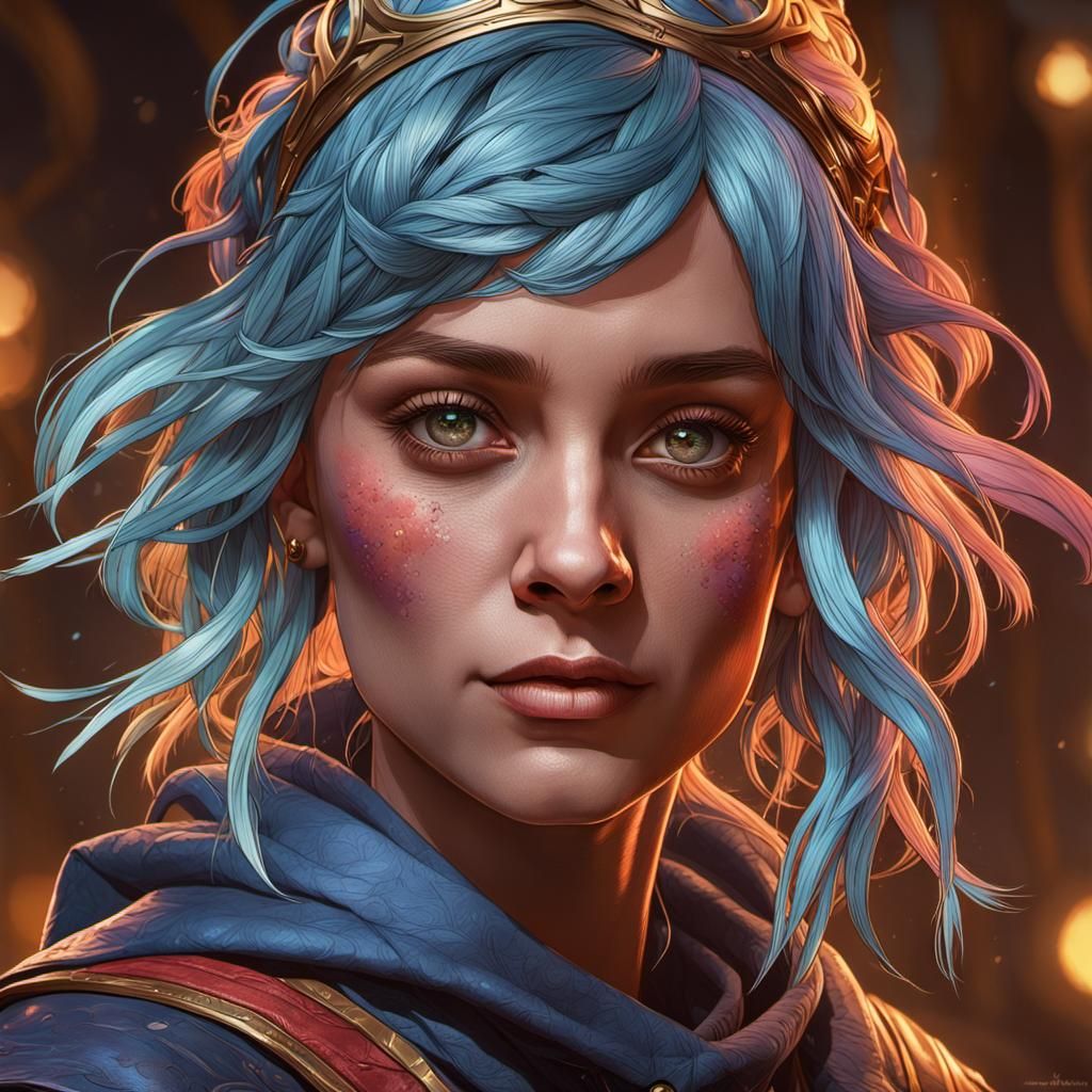 Wonder Woman Portrait in Art Nouveau Style