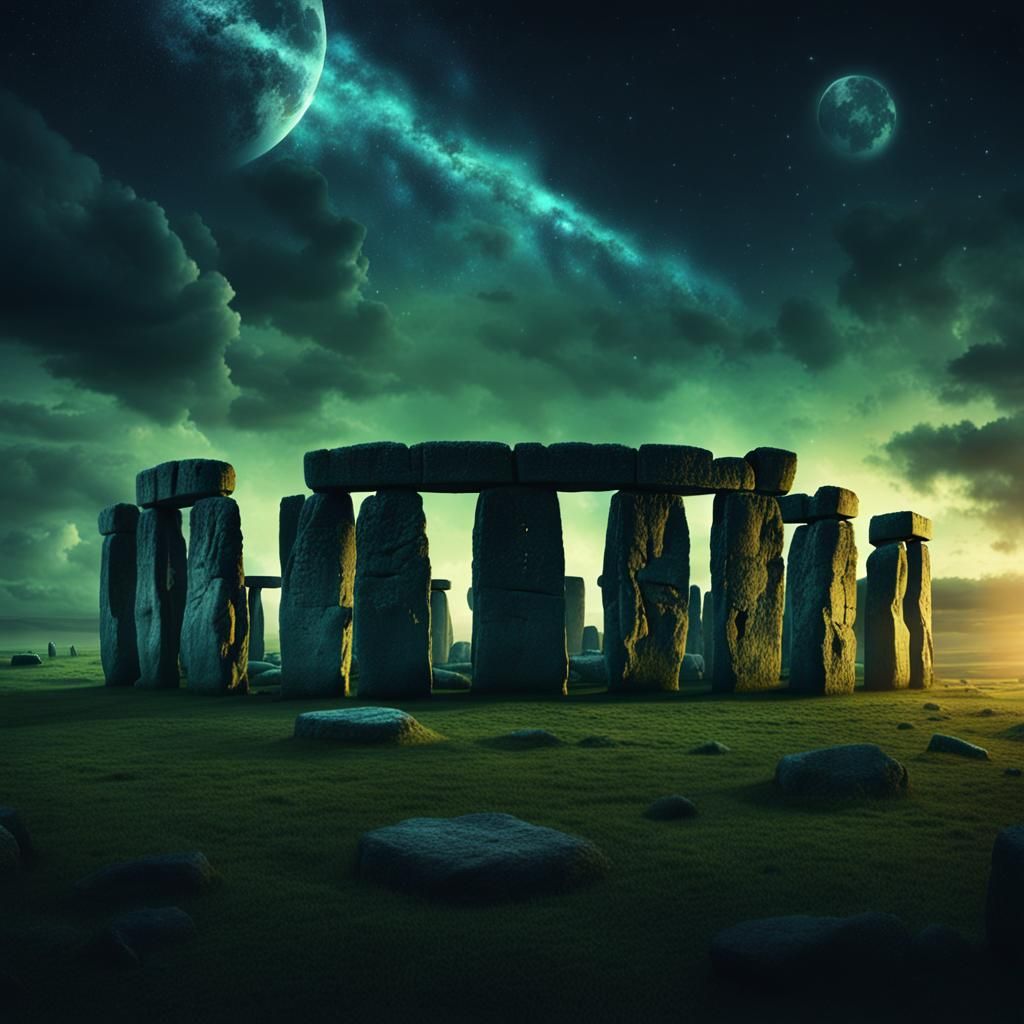 Nighttime Druidic Ritual at Stonehenge