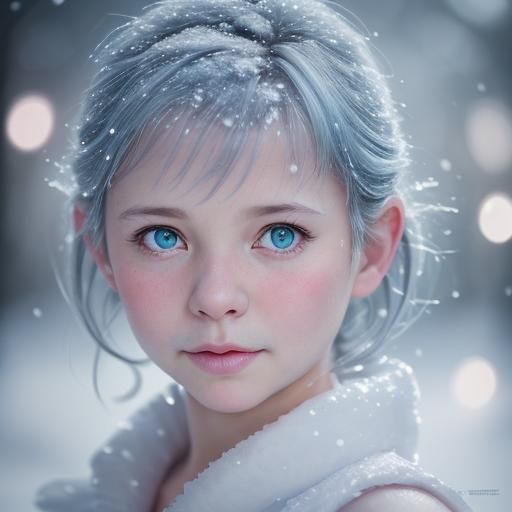 Snow Fairy Village Portrait with Bokeh