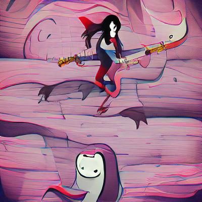 Marceline the Vampire Queen in Cartoon Style