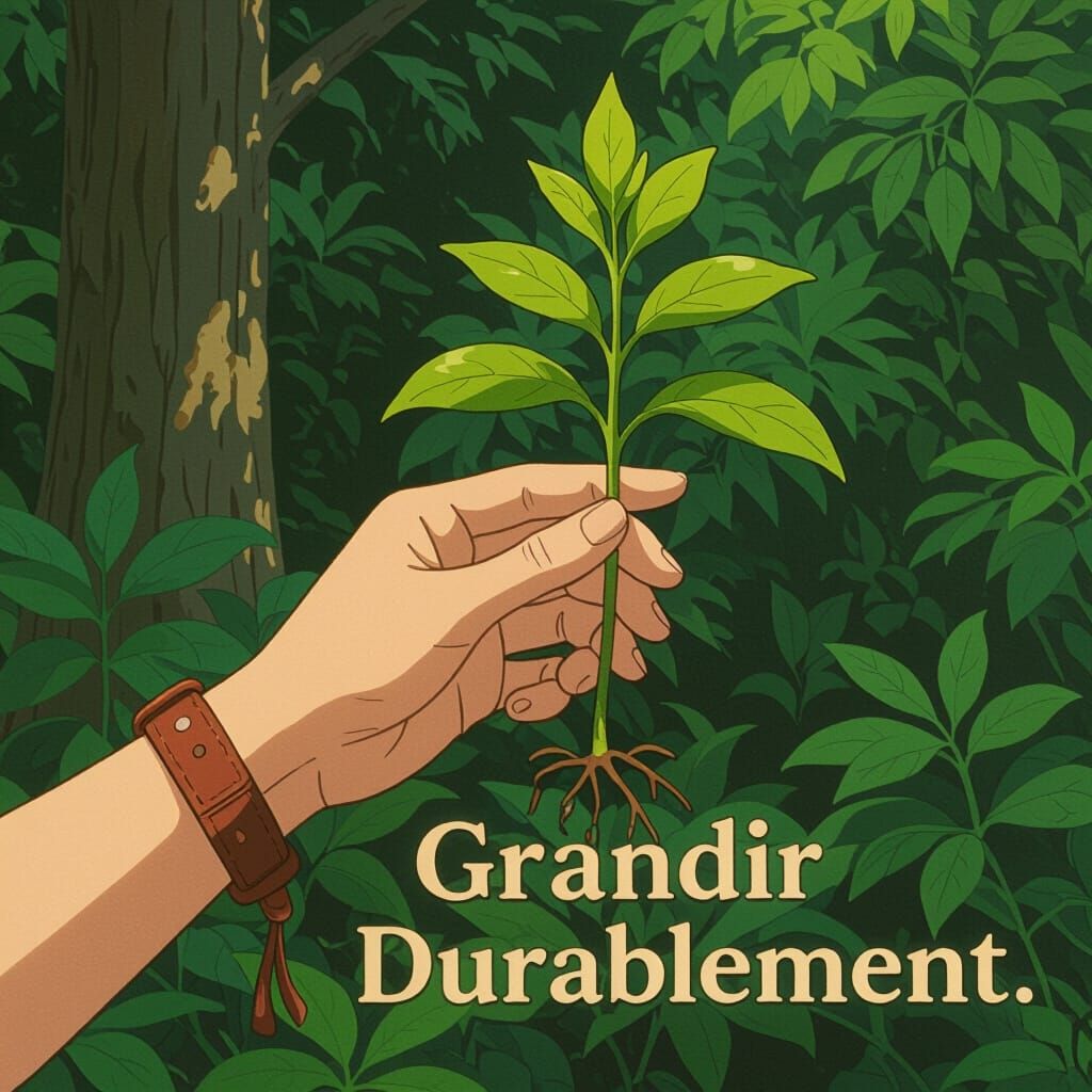 Elegant Hand Nurturing Green Sprout in Organic Style