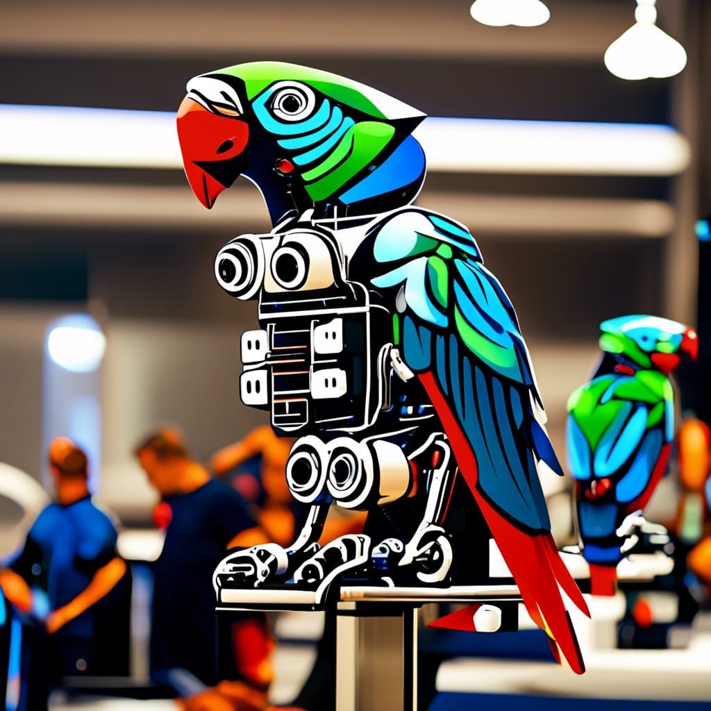 A Robot Parrot Generated by AI