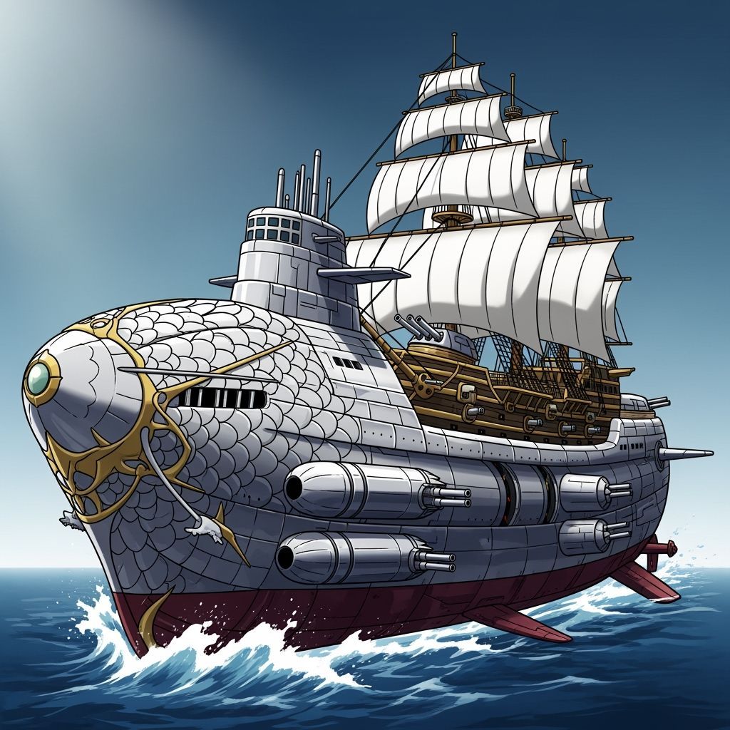 Morphing Dragon Galleon Ship in Manga Style