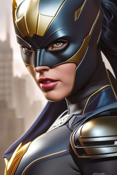 Hyperdetailed Batgirl Portrait in Dynamic Lighting