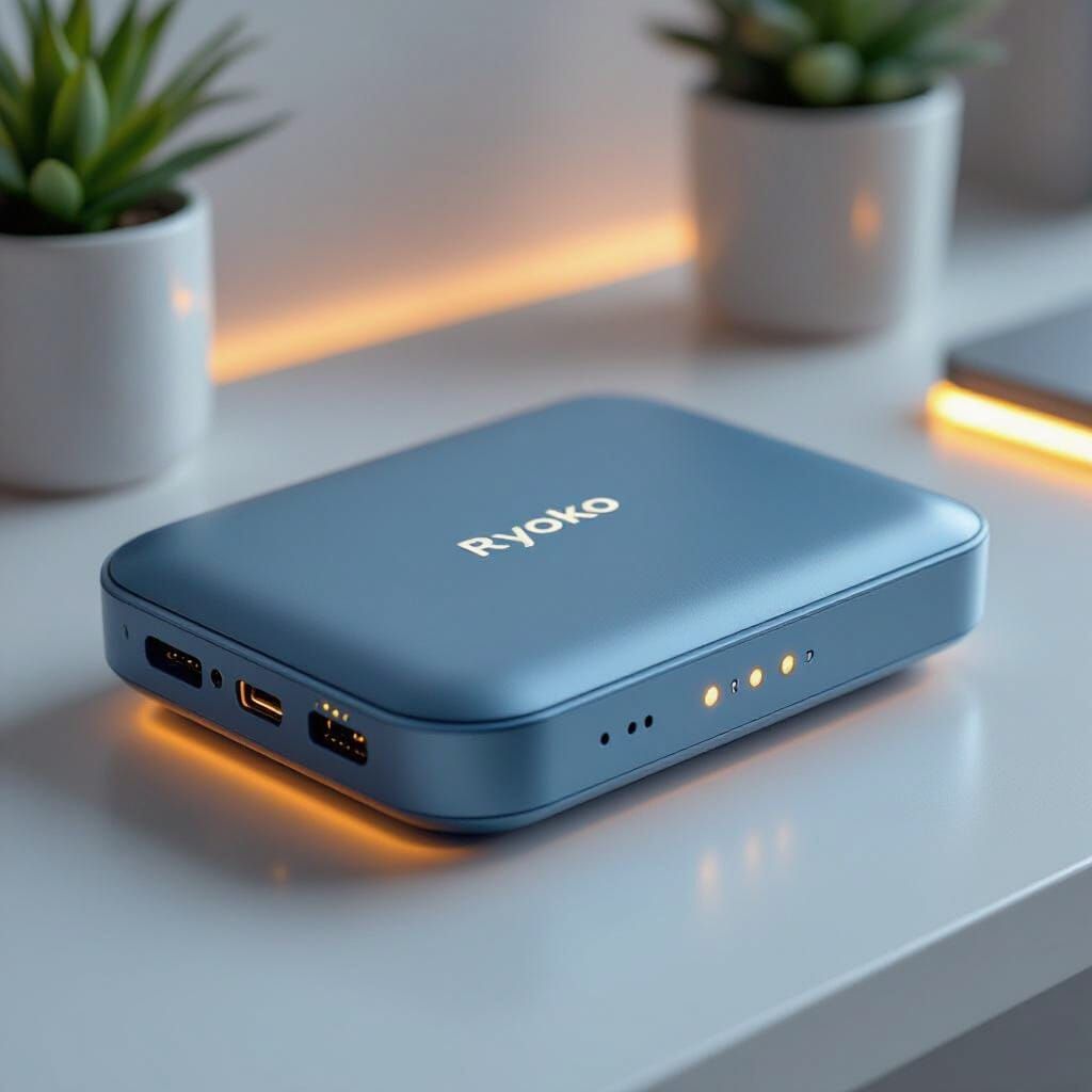 Sleek Ryoko Pro Portable WiFi Device on Desk