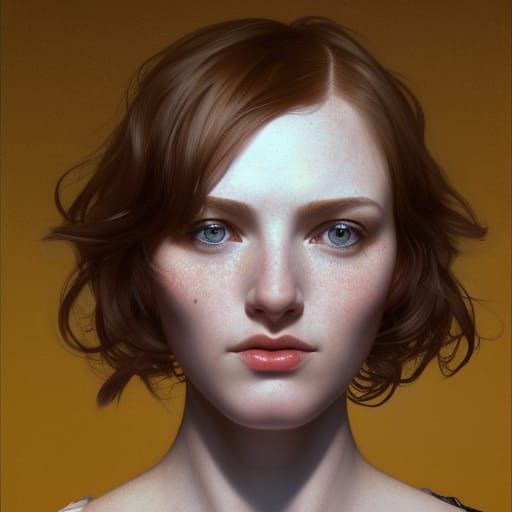Detailed Portrait of Russian Girl in Hyperrealistic Style