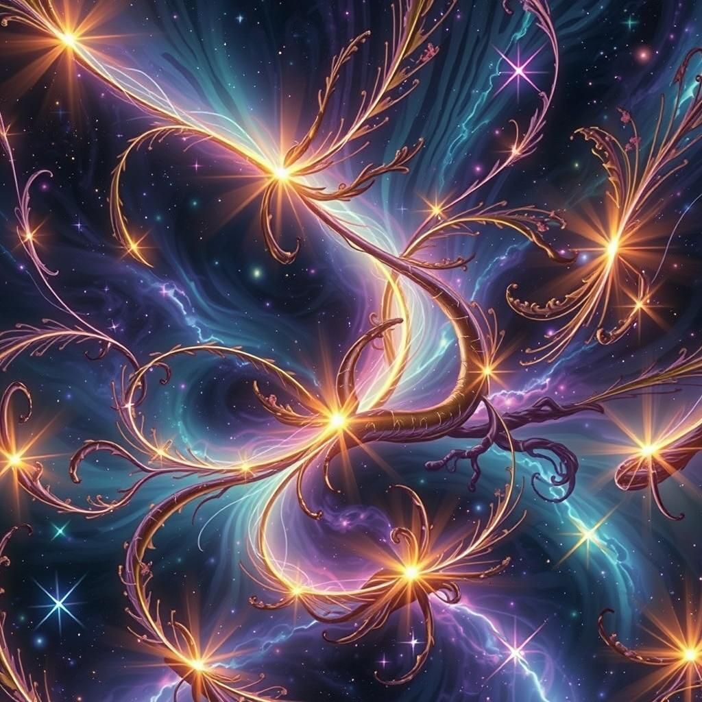 Lush Astral Tree Floating in Ethereal Starry Sea