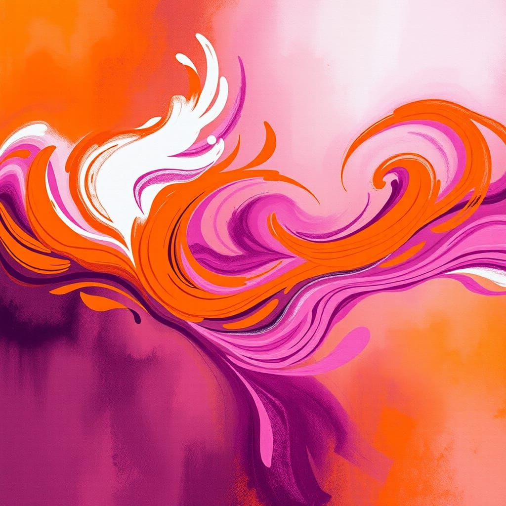 Abstract Swirling Lesbian Flag Colors on Textured Background